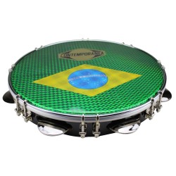 Pandeiro 11" formica noir - drapeau brésil - Pro - 7